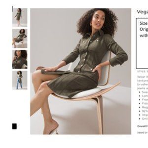 WHBM Sargent Green Vegan Dress 12 Suede New with tags + matching belt!